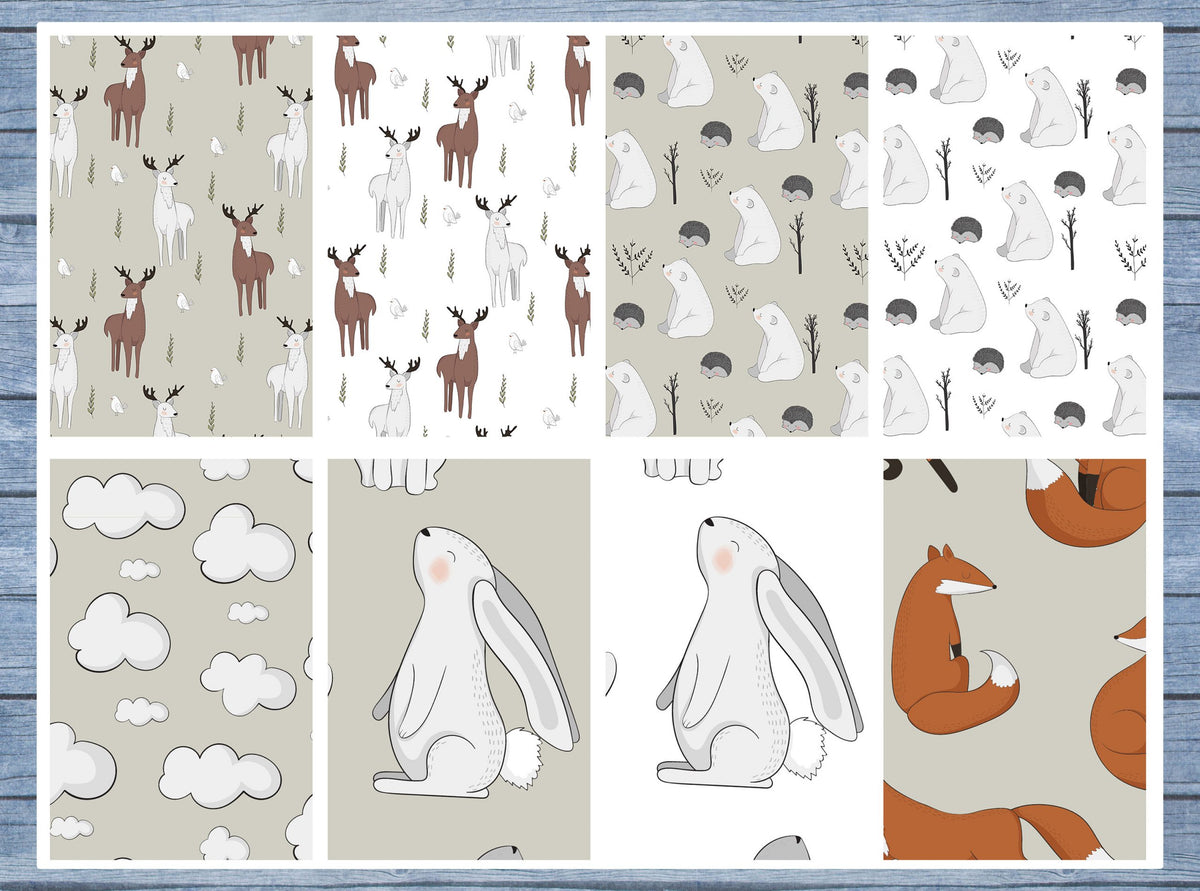 Rabbits And Deer Full Box Planner Stickers, Big Happy Planner, Erin Condren, Classic Happy Planner