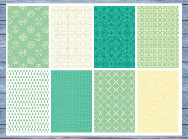Rain Pattern Full Box Planner Stickers, Big Happy Planner, Erin Condren, Classic Happy Planner