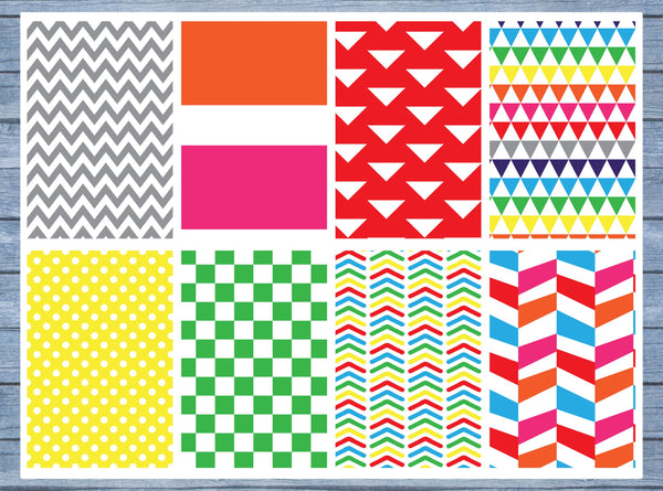 Rainbow Geometric Full Box Planner Stickers, Big Happy Planner, Erin Condren, Classic Happy Planner
