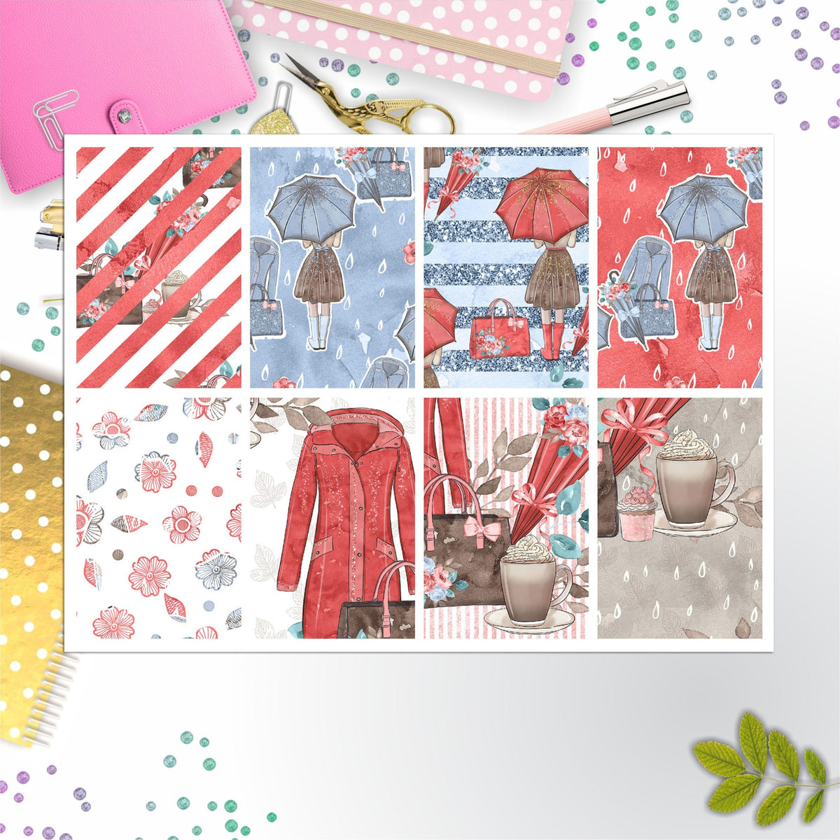 Rainy Day Full Box Big Happy Planner, Erin Condren, Classic Happy Planner