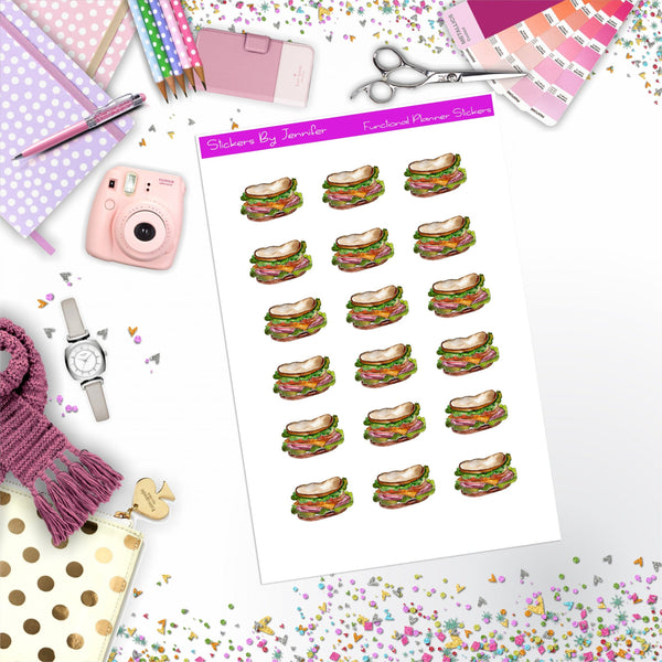 Sandwich Stickers, Planner Stickers, Journal Stickers, Functional Planner Stickers, Stationary Stickers