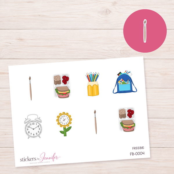 Back to School September freebie sticker sheet FB-0004