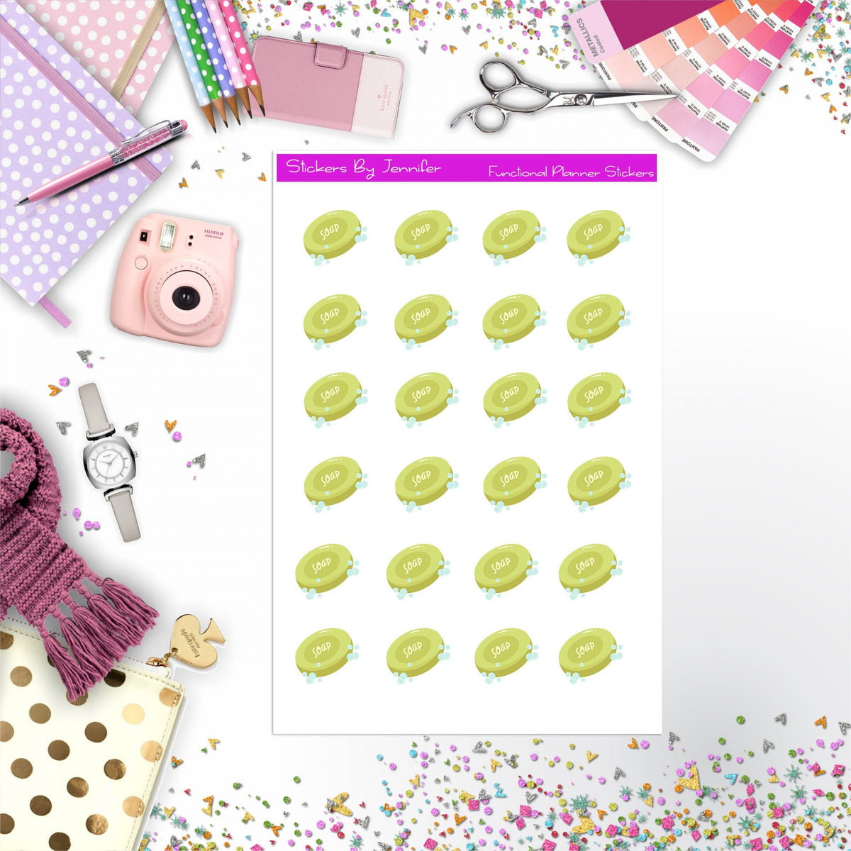 Soap Bar Stickers, Planner Stickers, Journal Stickers, Functional Planner Stickers, Stationary Stickers