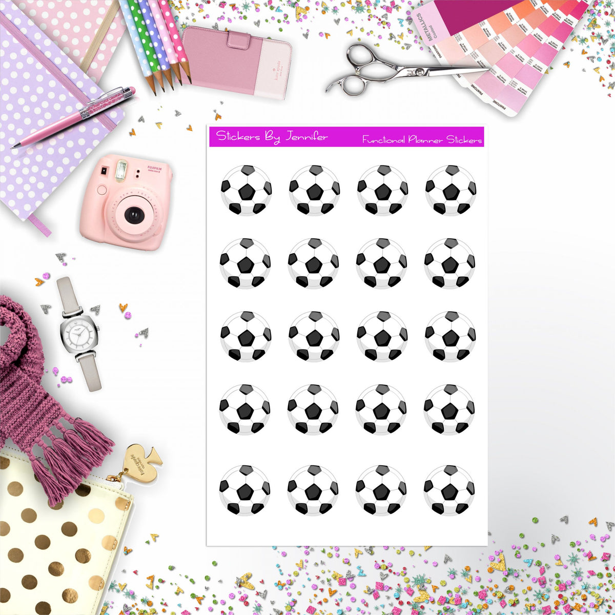 Soccer Stickers, Planner Stickers, Journal Stickers, Functional Planner Stickers, Stationary Stickers