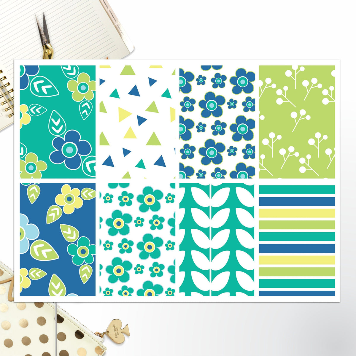 Spring Blue  Full Box Big Happy Planner, Erin Condren, Classic Happy Planner