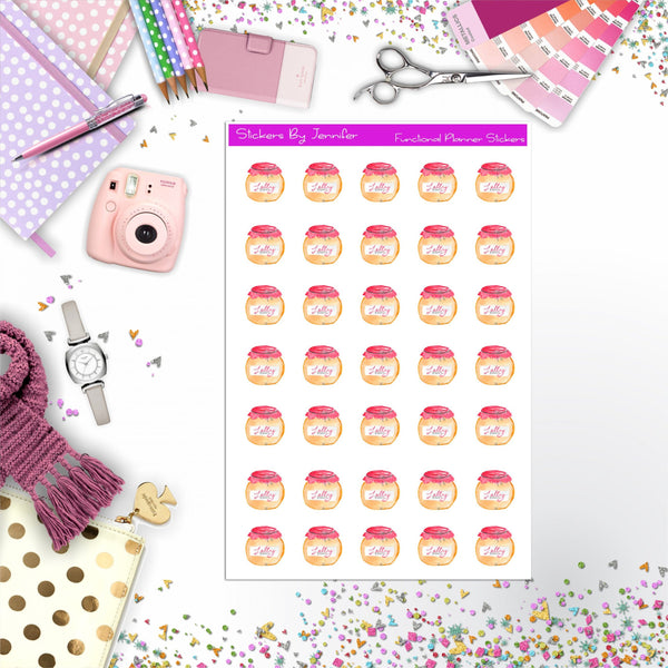 Strawberry Jelly Stickers, Planner Stickers, Journal Stickers, Functional Planner Stickers, Stationary Stickers