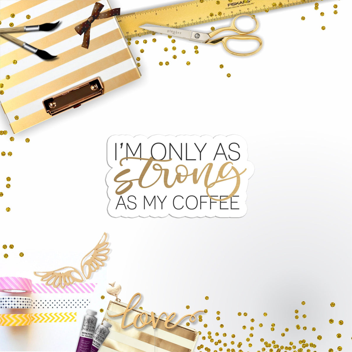 Strong Coffee Vinyl Sticker