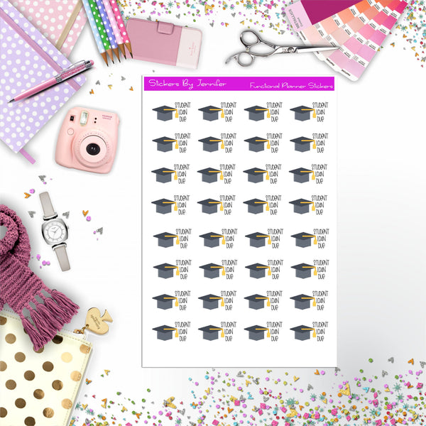 Student Loan Bill Due Planner Stickers