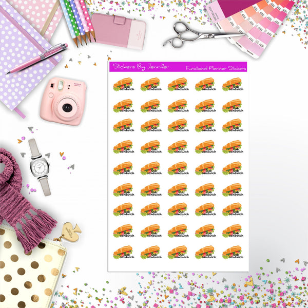 Sub Sandwich, Fast Food Planner Stickers