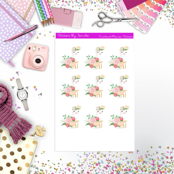 Swan Stickers, Planner Stickers, Journal Stickers, Functional Planner Stickers, Stationary Stickers