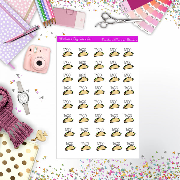 Taco Stickers, Planner Stickers, Journal Stickers, Functional Planner Stickers, Stationary Stickers