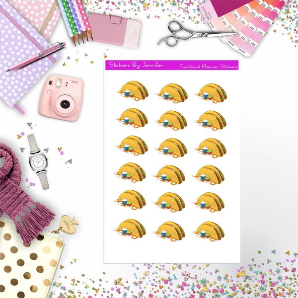 Tacos Stickers, Planner Stickers, Journal Stickers, Functional Planner Stickers, Stationary Stickers