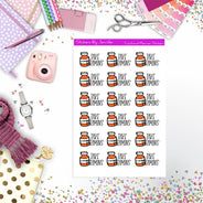 Take Vitamins Stickers, Planner Stickers, Journal Stickers, Functional Planner Stickers, Stationary Stickers