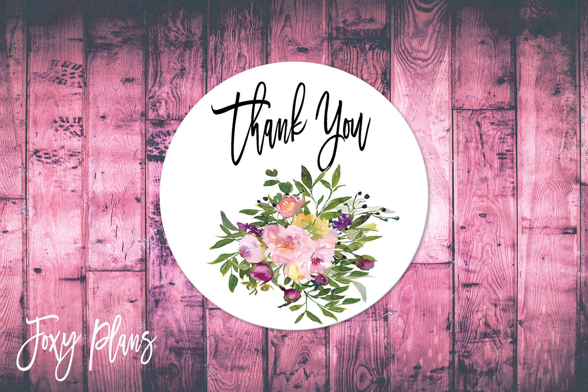 Thank You, Small Business Stickers, Circle Stickers, Stationary Stickers, Functional Planner Stickers, Envelope Stickers