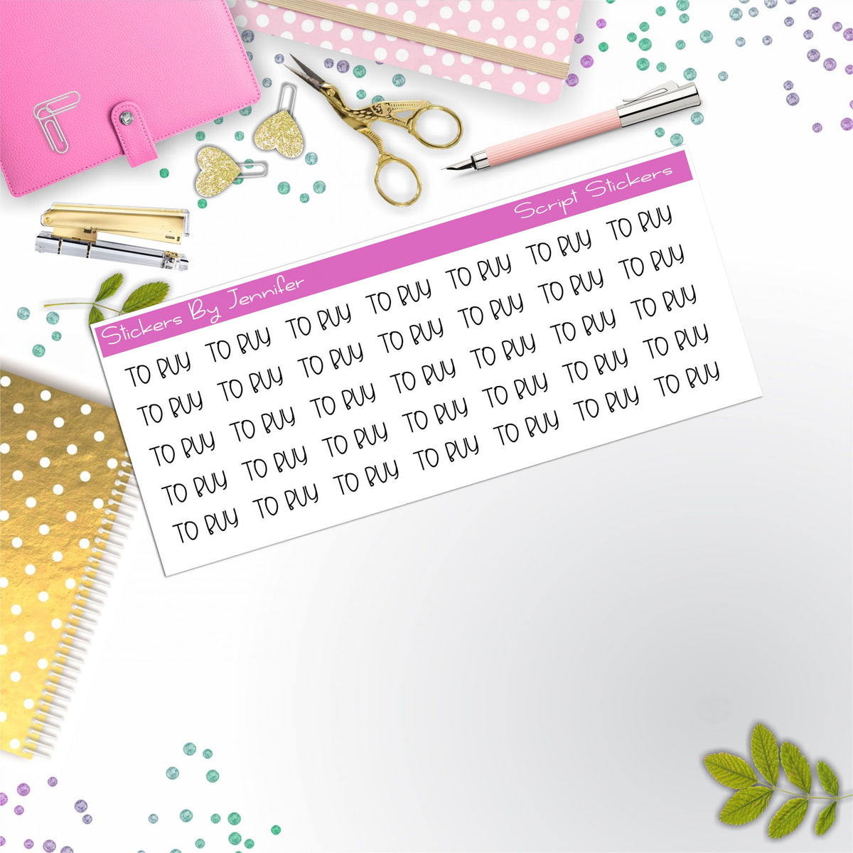 To Buy Script Stickers, Typography Stickers, Planner Stickers