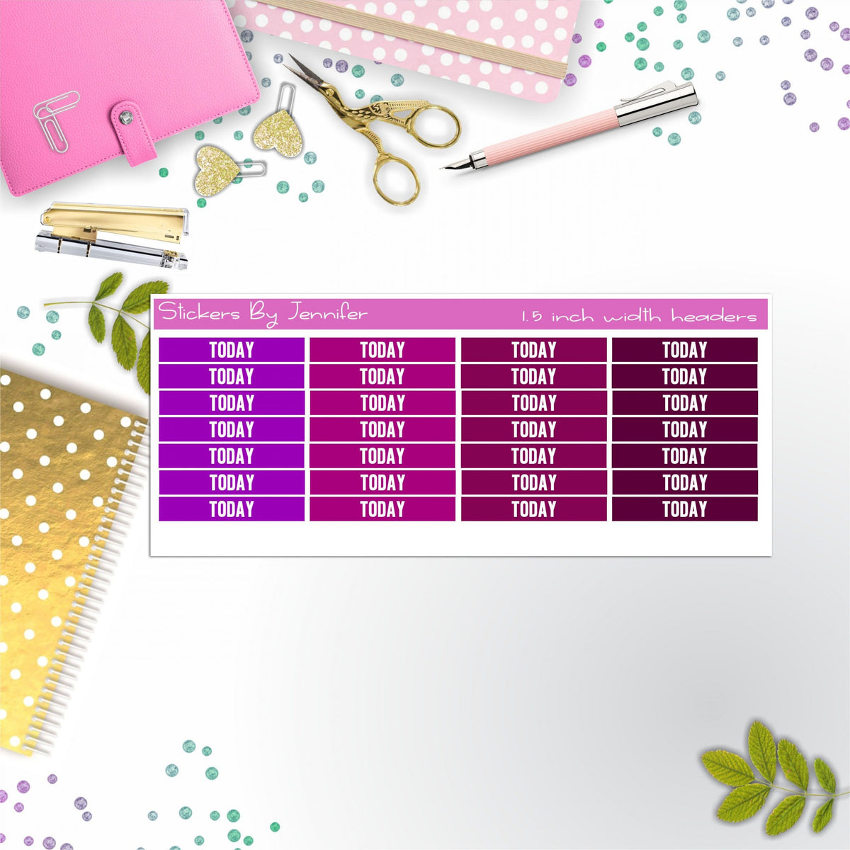 Today Planner Headers, Planner Stickers, Journal Stickers, Functional Planner Stickers, Stationary Stickers