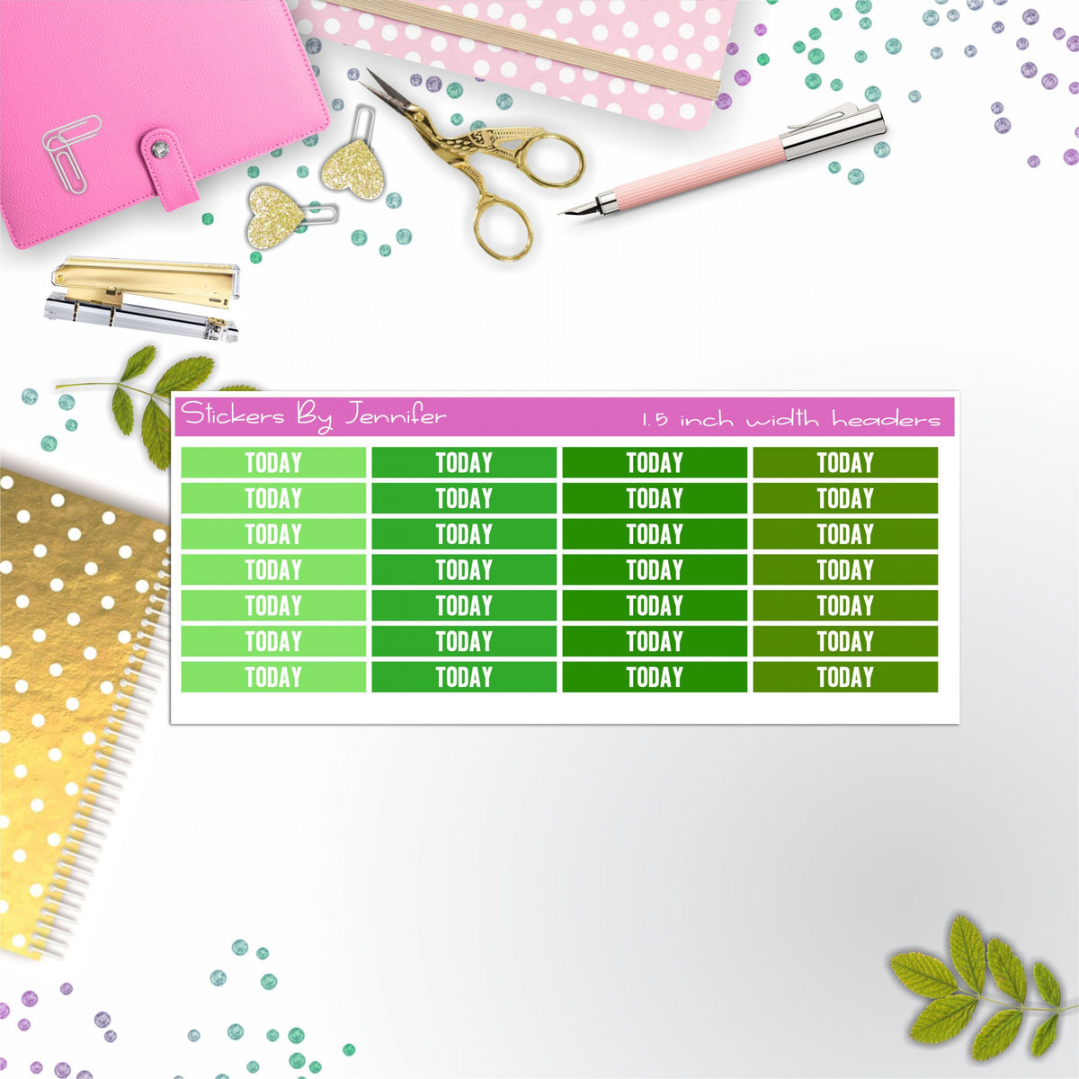 Today Planner Headers, Planner Stickers, Journal Stickers, Functional Planner Stickers, Stationary Stickers
