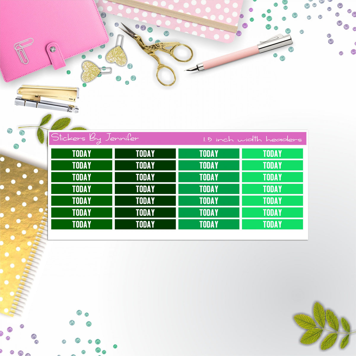 Today Planner Headers, Planner Stickers, Journal Stickers, Functional Planner Stickers, Stationary Stickers