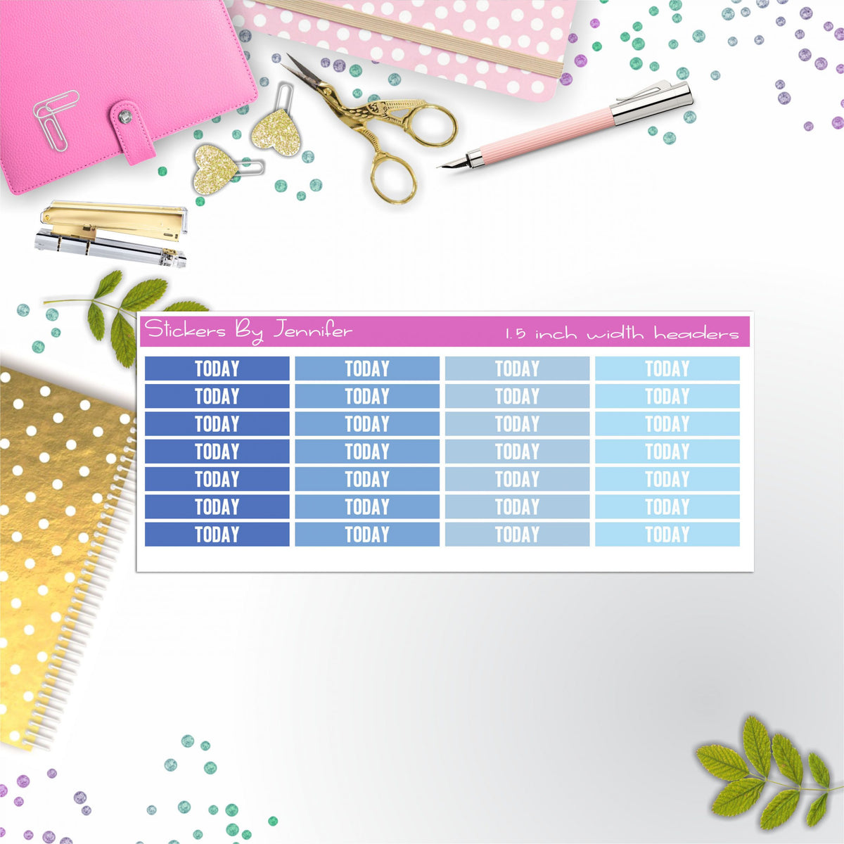 Today Planner Headers, Planner Stickers, Journal Stickers, Functional Planner Stickers, Stationary Stickers