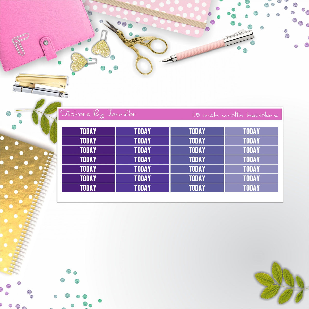Today Planner Headers, Planner Stickers, Journal Stickers, Functional Planner Stickers, Stationary Stickers