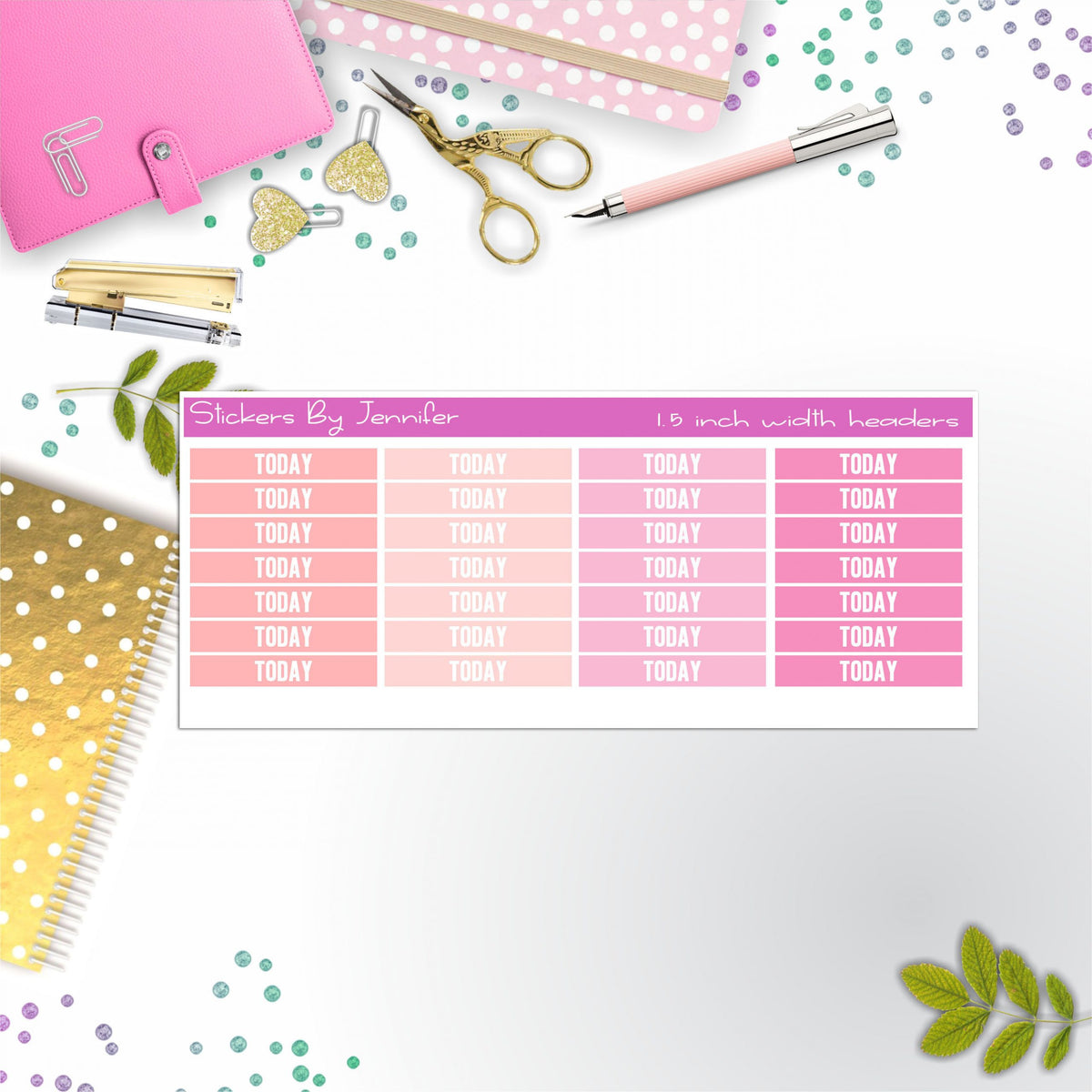 Today Planner Headers, Planner Stickers, Journal Stickers, Functional Planner Stickers, Stationary Stickers