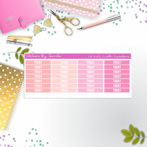 Today Planner Headers, Planner Stickers, Journal Stickers, Functional Planner Stickers, Stationary Stickers
