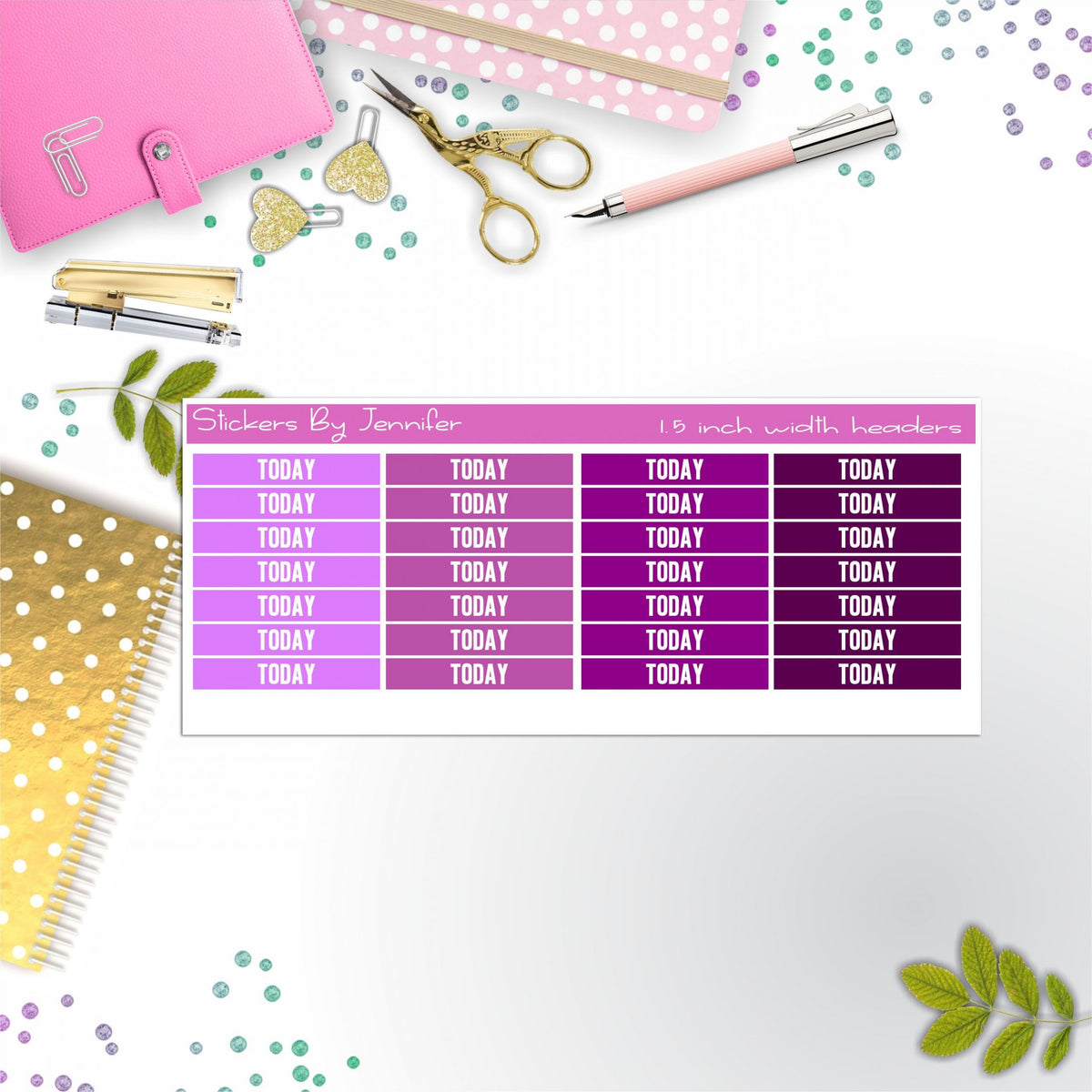Today Planner Headers, Planner Stickers, Journal Stickers, Functional Planner Stickers, Stationary Stickers