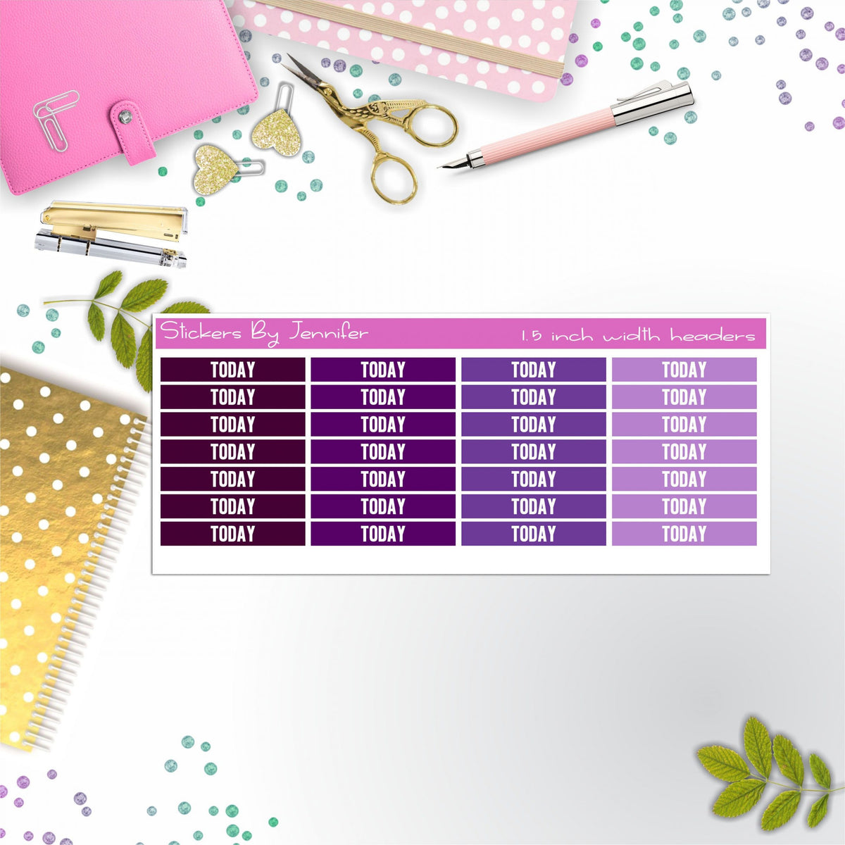 Today Planner Headers, Planner Stickers, Journal Stickers, Functional Planner Stickers, Stationary Stickers