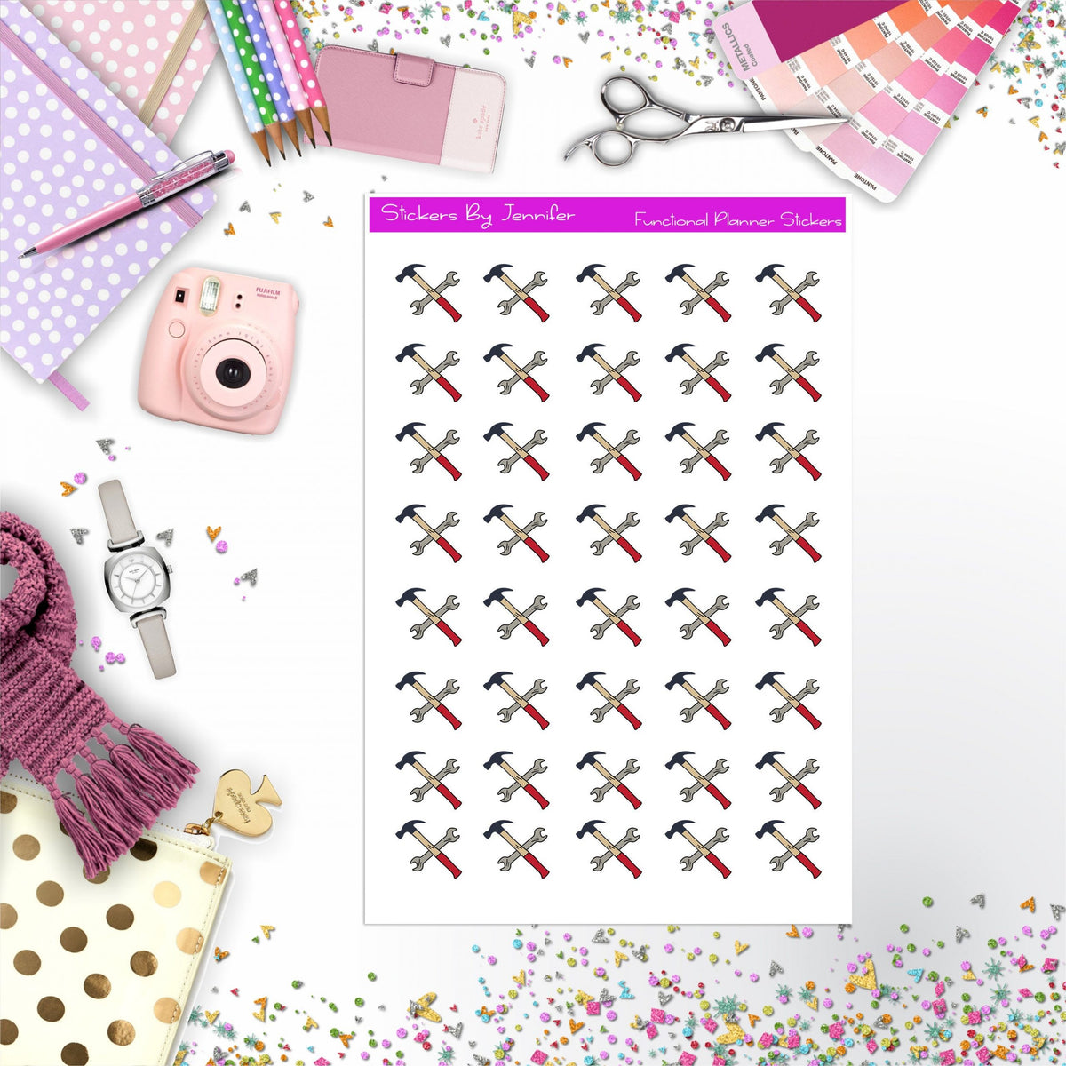 Tools Stickers, Planner Stickers, Journal Stickers, Functional Planner Stickers, Stationary Stickers