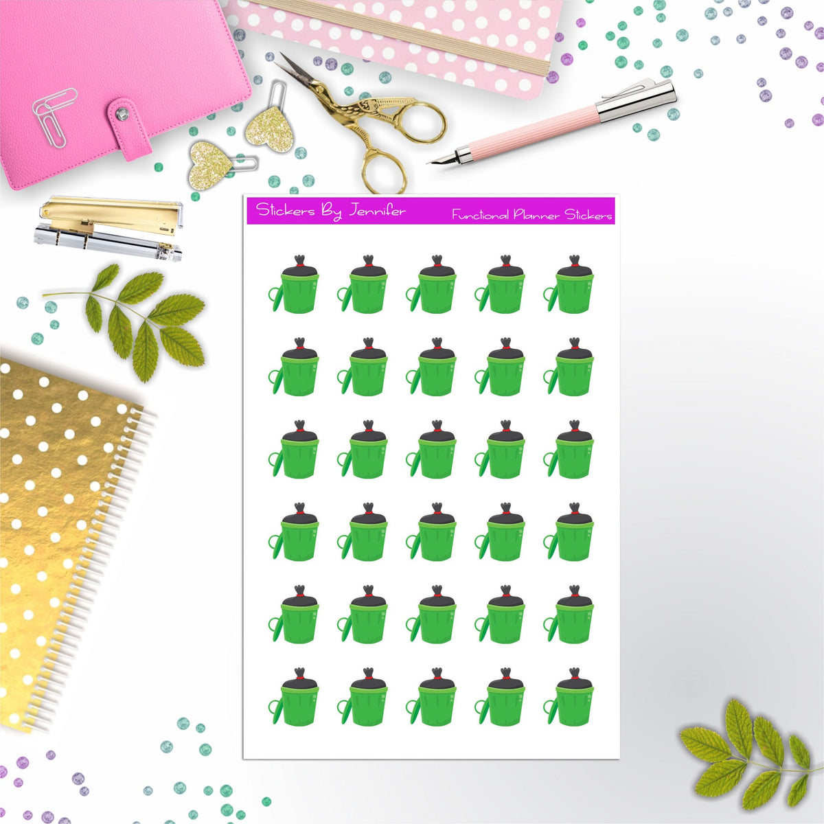 Trash Can Planner Stickers