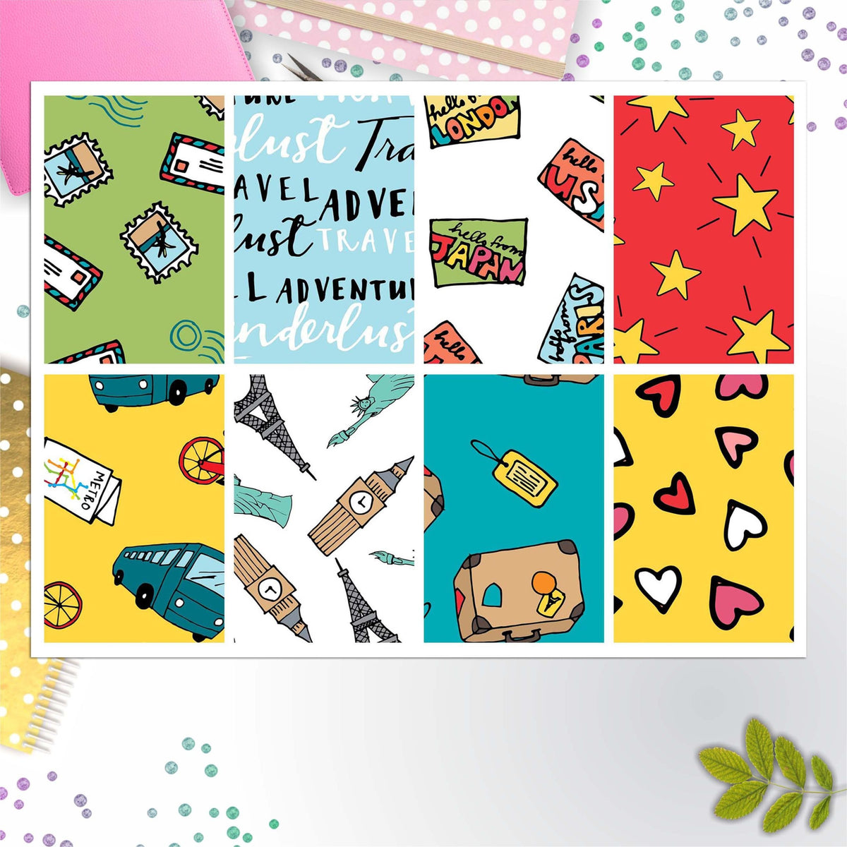 Travel Theme Full Box Big Happy Planner, Erin Condren, Classic Happy Planner