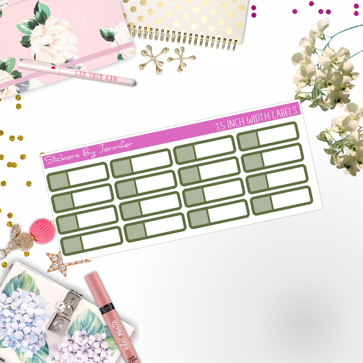 Two-Toned Appointment Labels 005 Quarter Boxes  Planner Stickers, Journal Stickers, Functional Planner Stickers, Stationary Stickers