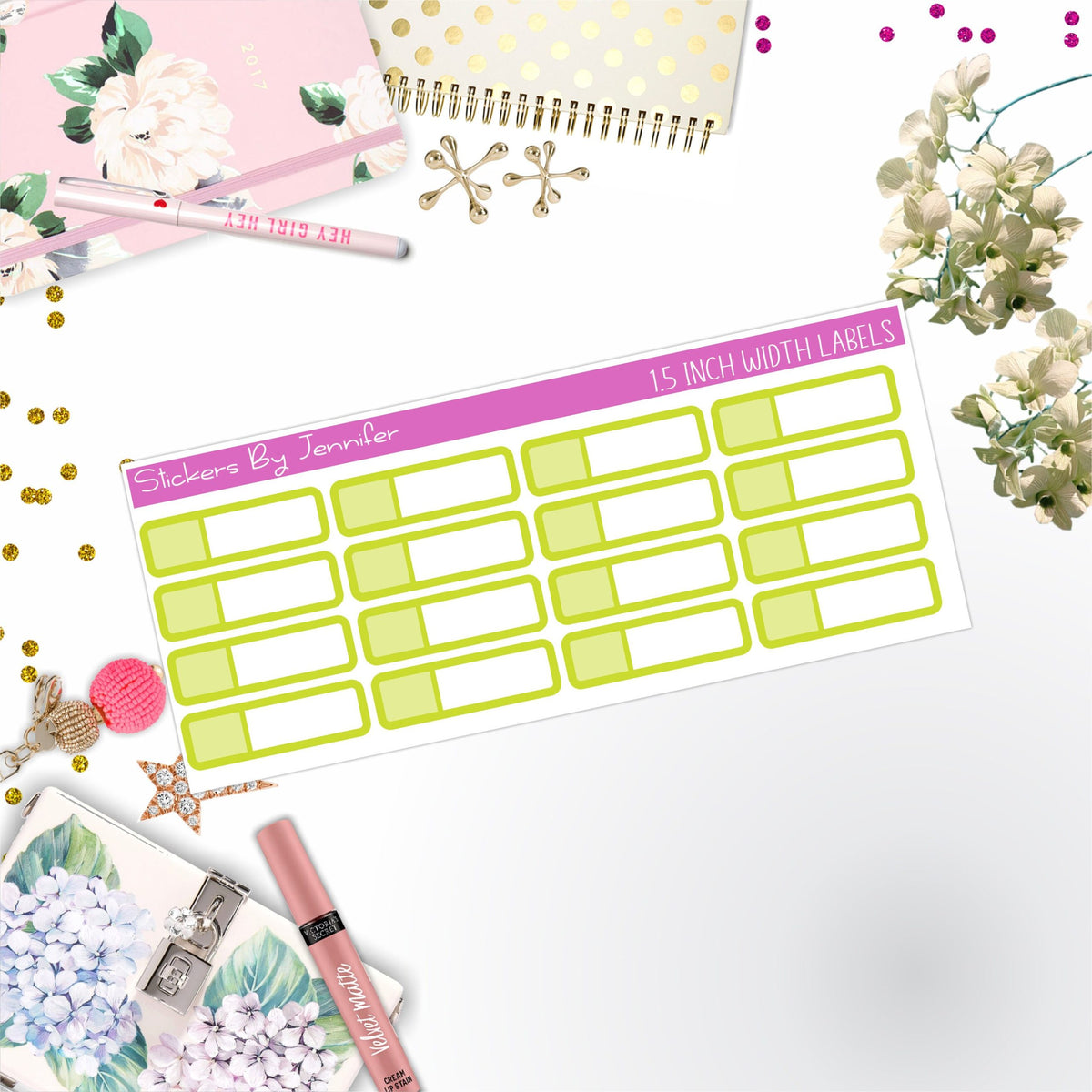 Two-Toned Appointment Labels 007 Quarter Boxes  Planner Stickers, Journal Stickers, Functional Planner Stickers, Stationary Stickers
