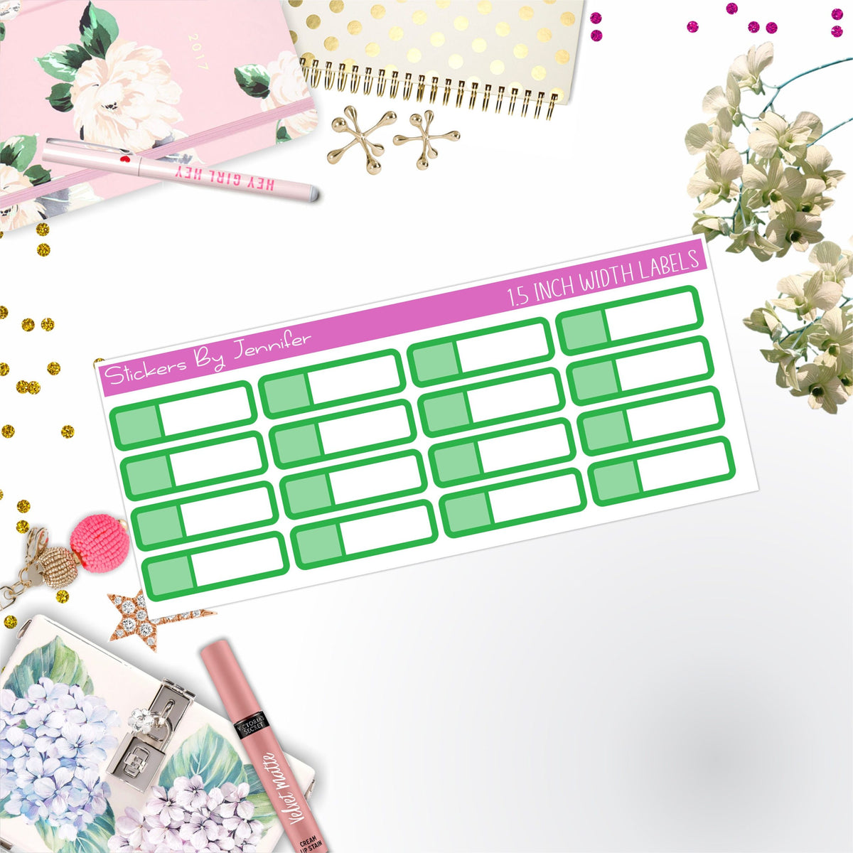 Two-Toned Appointment Labels 017 Quarter Boxes  Planner Stickers, Journal Stickers, Functional Planner Stickers, Stationary Stickers