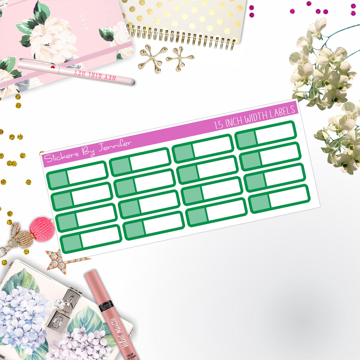 Two-Toned Appointment Labels 019 Quarter Boxes  Planner Stickers, Journal Stickers, Functional Planner Stickers, Stationary Stickers