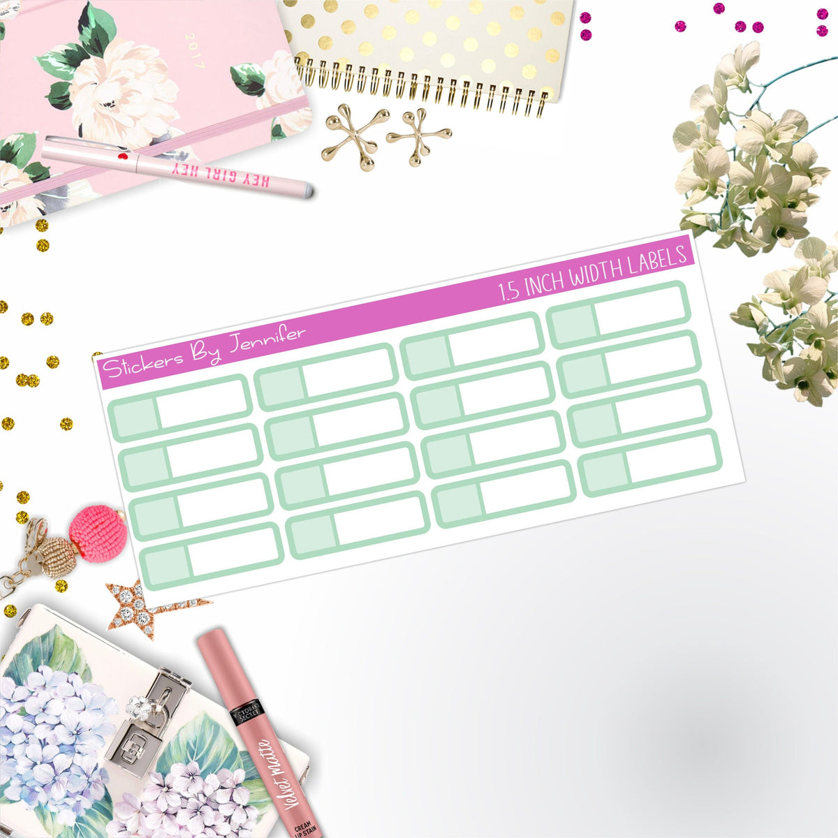 Two-Toned Appointment Labels 023 Quarter Boxes  Planner Stickers, Journal Stickers, Functional Planner Stickers, Stationary Stickers