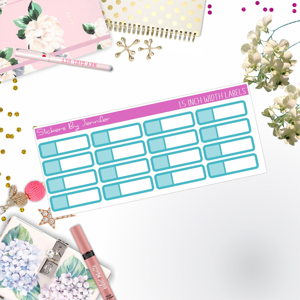 Two-Toned Appointment Labels 028 Quarter Boxes  Planner Stickers, Journal Stickers, Functional Planner Stickers, Stationary Stickers
