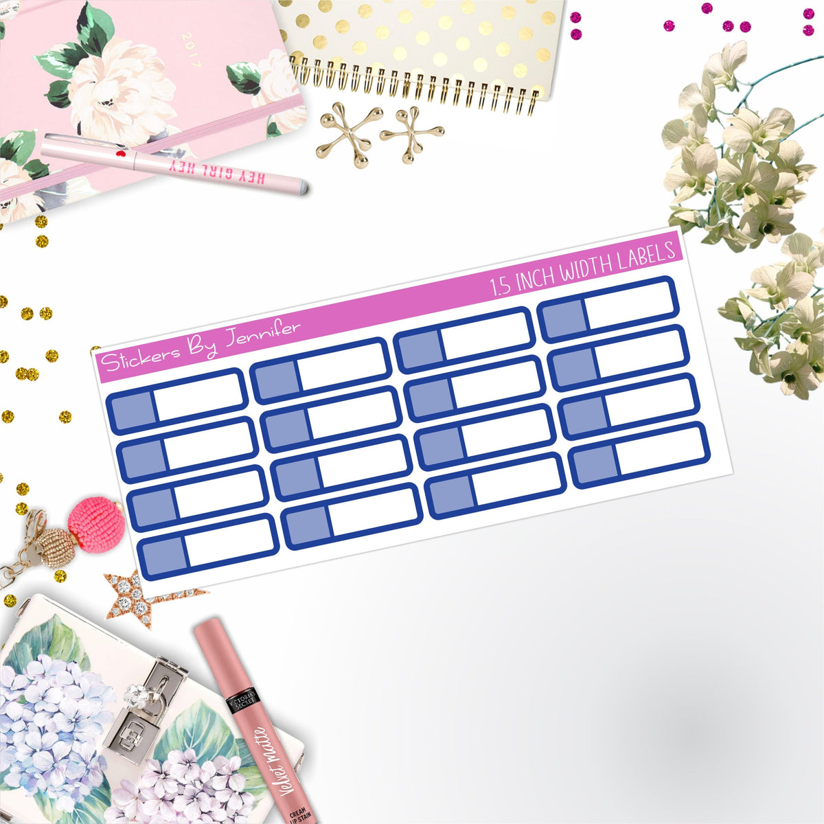Two-Toned Appointment Labels 037 Quarter Boxes  Planner Stickers, Journal Stickers, Functional Planner Stickers, Stationary Stickers