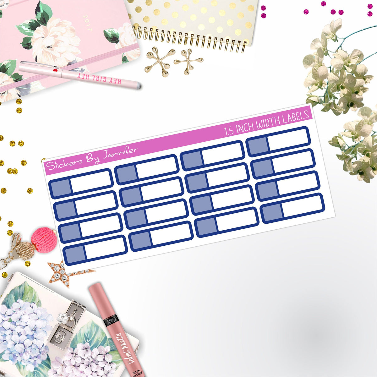 Two-Toned Appointment Labels 038 Quarter Boxes  Planner Stickers, Journal Stickers, Functional Planner Stickers, Stationary Stickers
