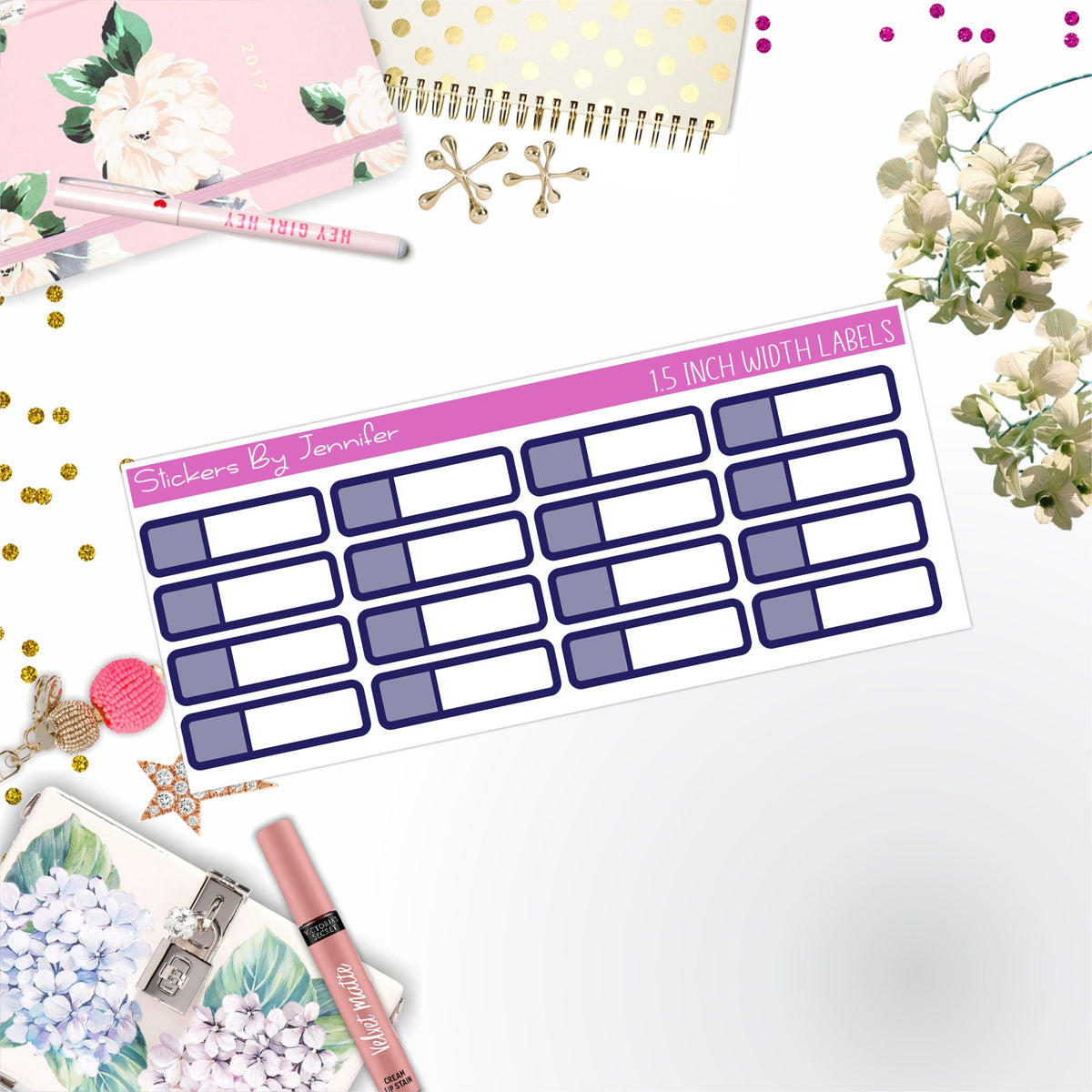 Two-Toned Appointment Labels 039 Quarter Boxes  Planner Stickers, Journal Stickers, Functional Planner Stickers, Stationary Stickers