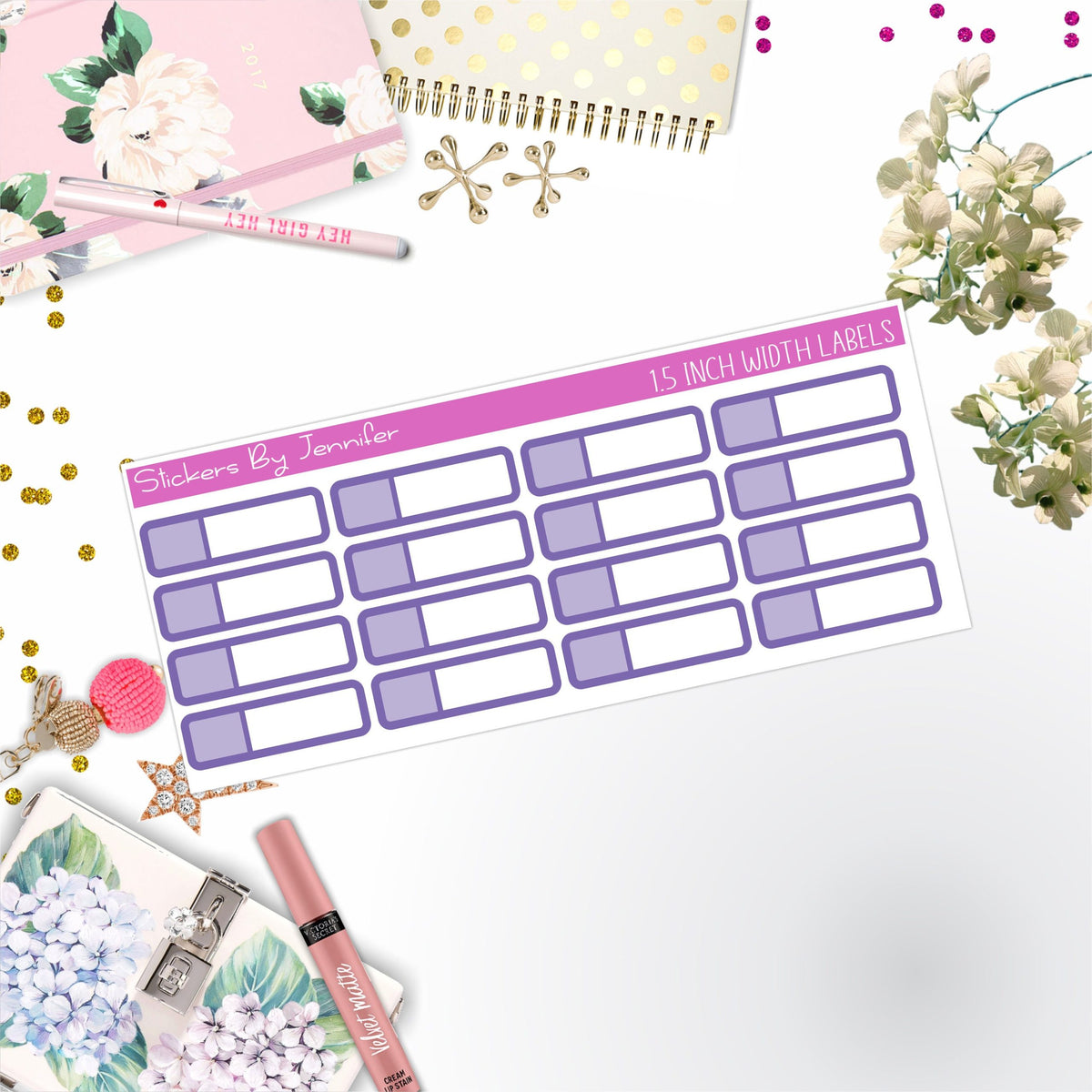 Two-Toned Appointment Labels 047 Quarter Boxes  Planner Stickers, Journal Stickers, Functional Planner Stickers, Stationary Stickers