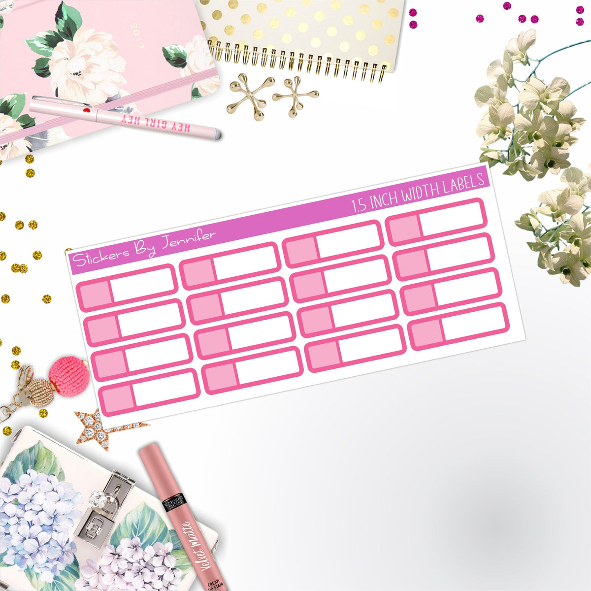 Two-Toned Appointment Labels 063 Quarter Boxes  Planner Stickers, Journal Stickers, Functional Planner Stickers, Stationary Stickers