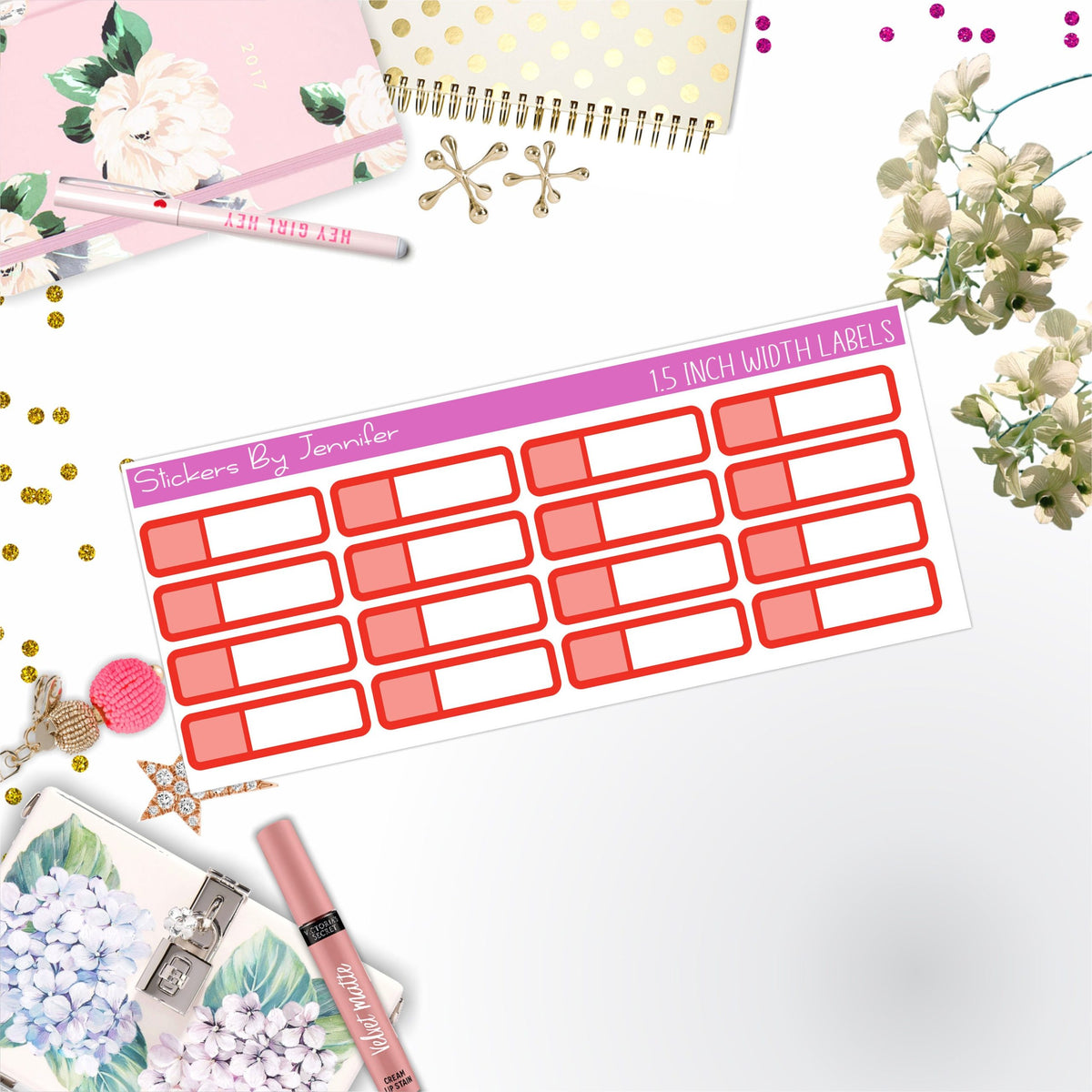 Two-Toned Appointment Labels 074 Quarter Boxes  Planner Stickers, Journal Stickers, Functional Planner Stickers, Stationary Stickers
