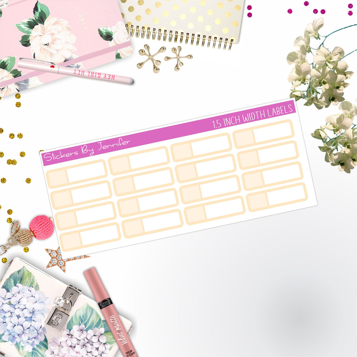 Two-Toned Appointment Labels 086 Quarter Boxes  Planner Stickers, Journal Stickers, Functional Planner Stickers, Stationary Stickers