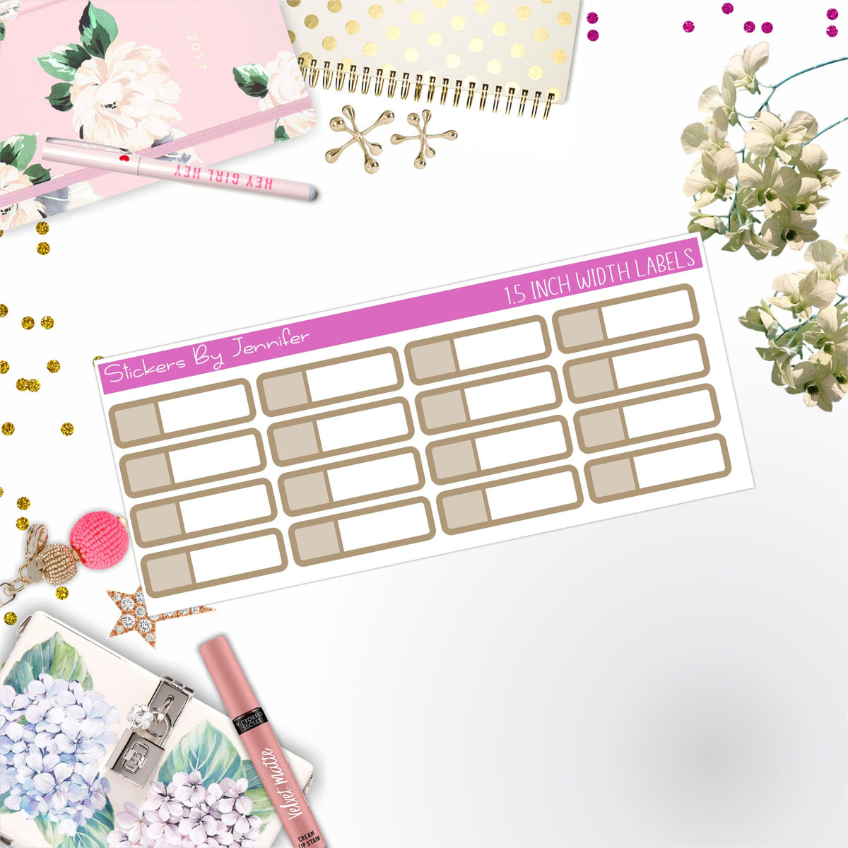 Two-Toned Appointment Labels 088 Quarter Boxes  Planner Stickers, Journal Stickers, Functional Planner Stickers, Stationary Stickers