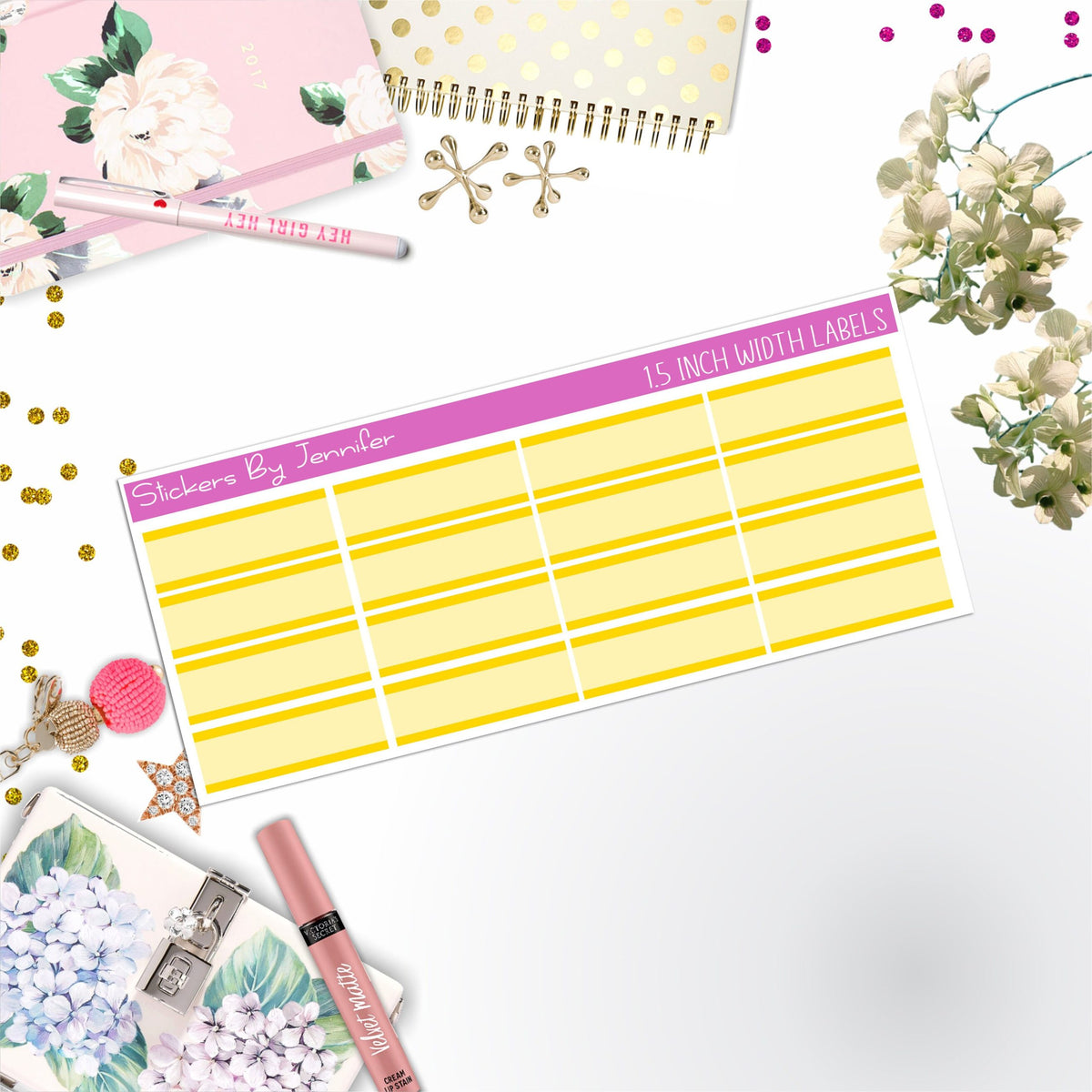 Two-Toned Labels 003 Quarter Boxes  Planner Stickers, Journal Stickers, Functional Planner Stickers, Stationary Stickers