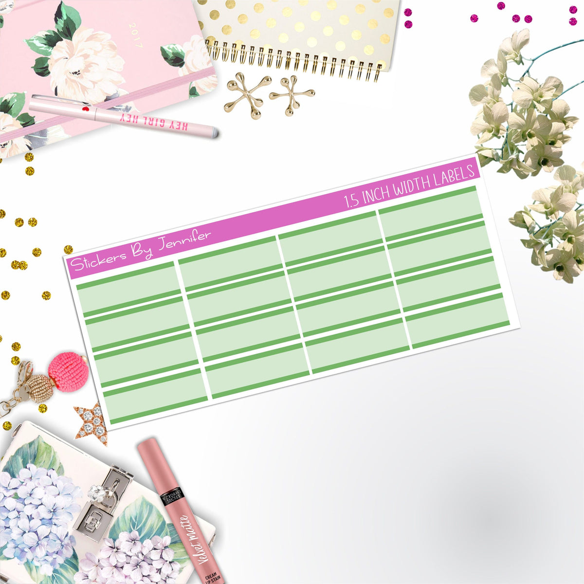 Two-Toned Labels 014 Quarter Boxes  Planner Stickers, Journal Stickers, Functional Planner Stickers, Stationary Stickers