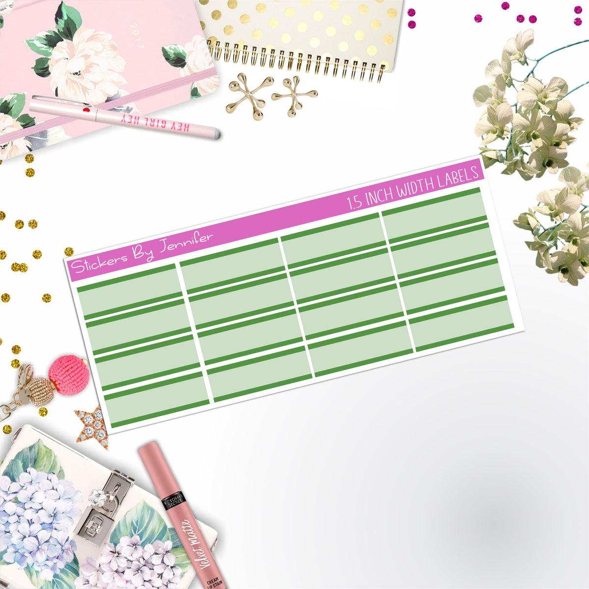 Two-Toned Labels 017 Quarter Boxes  Planner Stickers, Journal Stickers, Functional Planner Stickers, Stationary Stickers