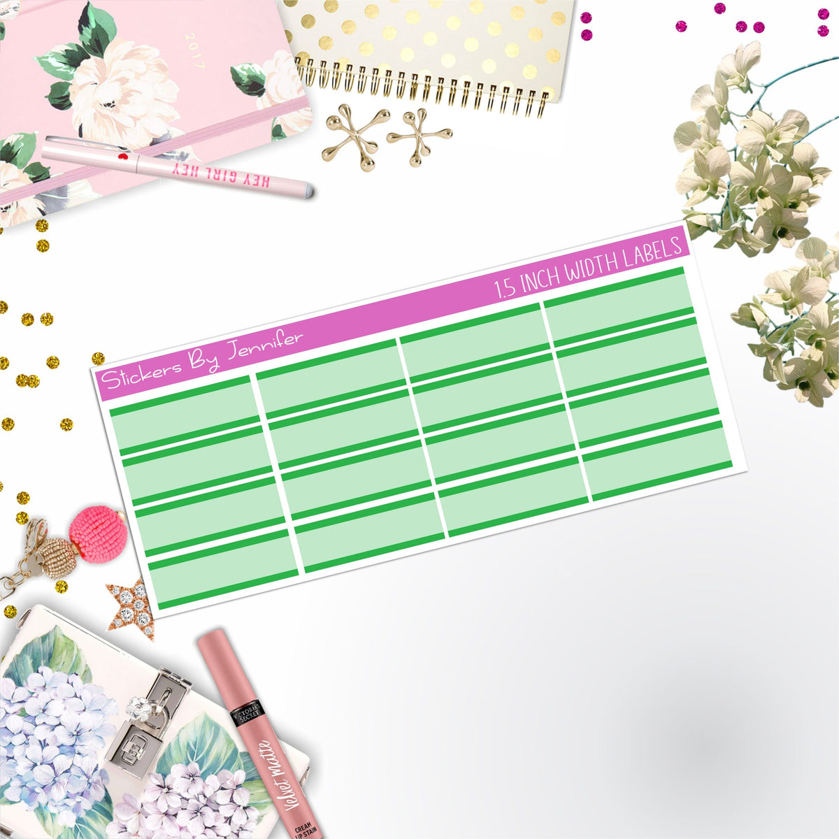 Two-Toned Labels 018 Quarter Boxes  Planner Stickers, Journal Stickers, Functional Planner Stickers, Stationary Stickers