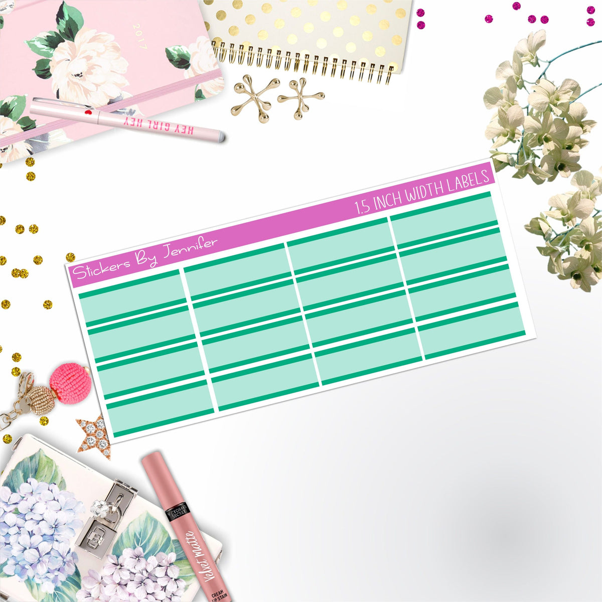Two-Toned Labels 022 Quarter Boxes  Planner Stickers, Journal Stickers, Functional Planner Stickers, Stationary Stickers